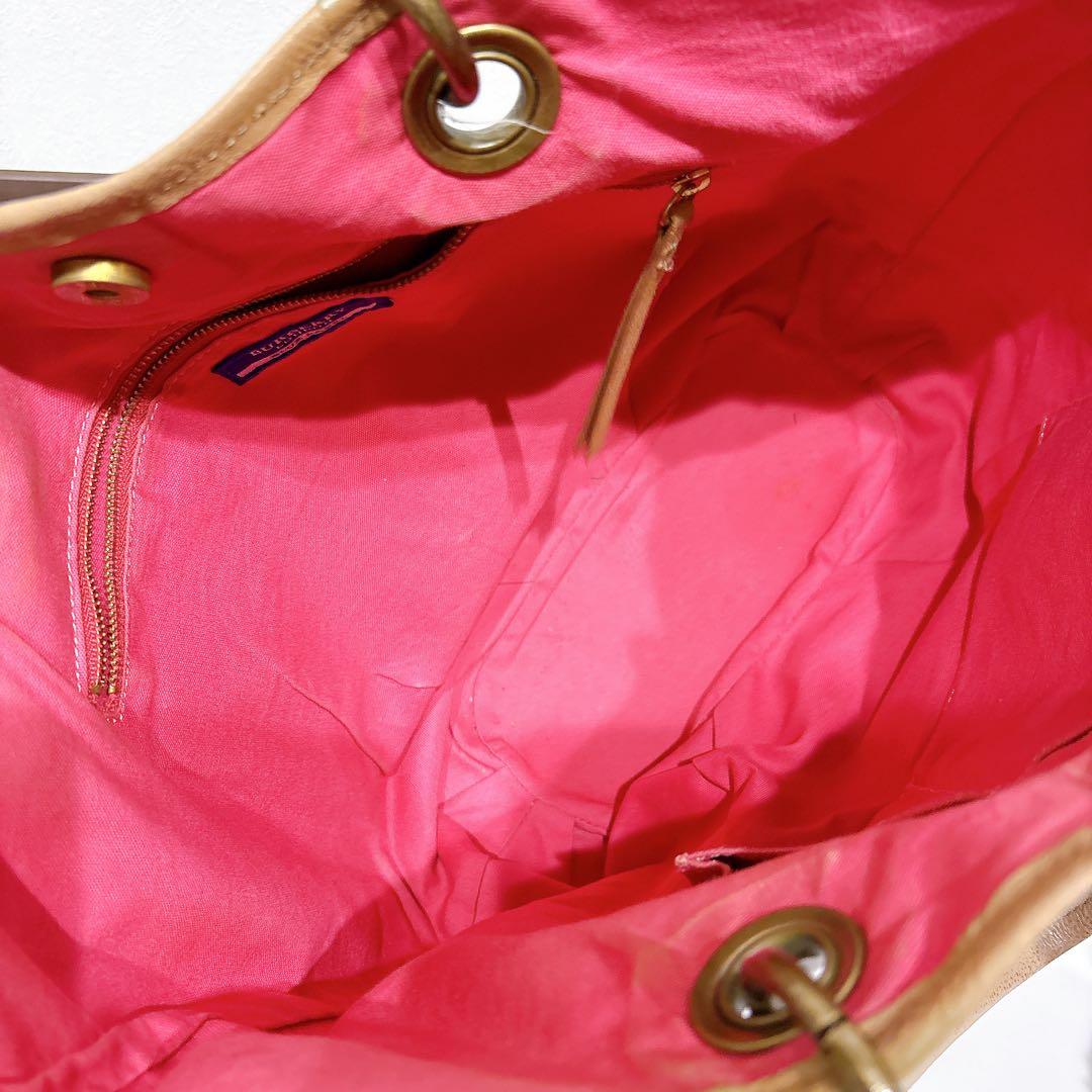 BURBERRY BLUE LABEL トートバッグ ネイビー キャンバス