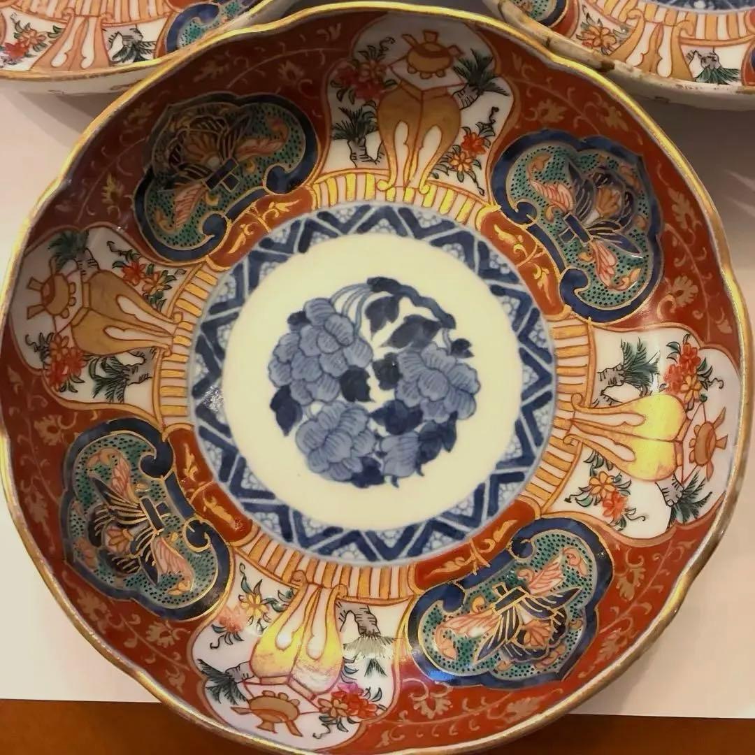 最終　古伊万里　色絵　なます皿　3枚