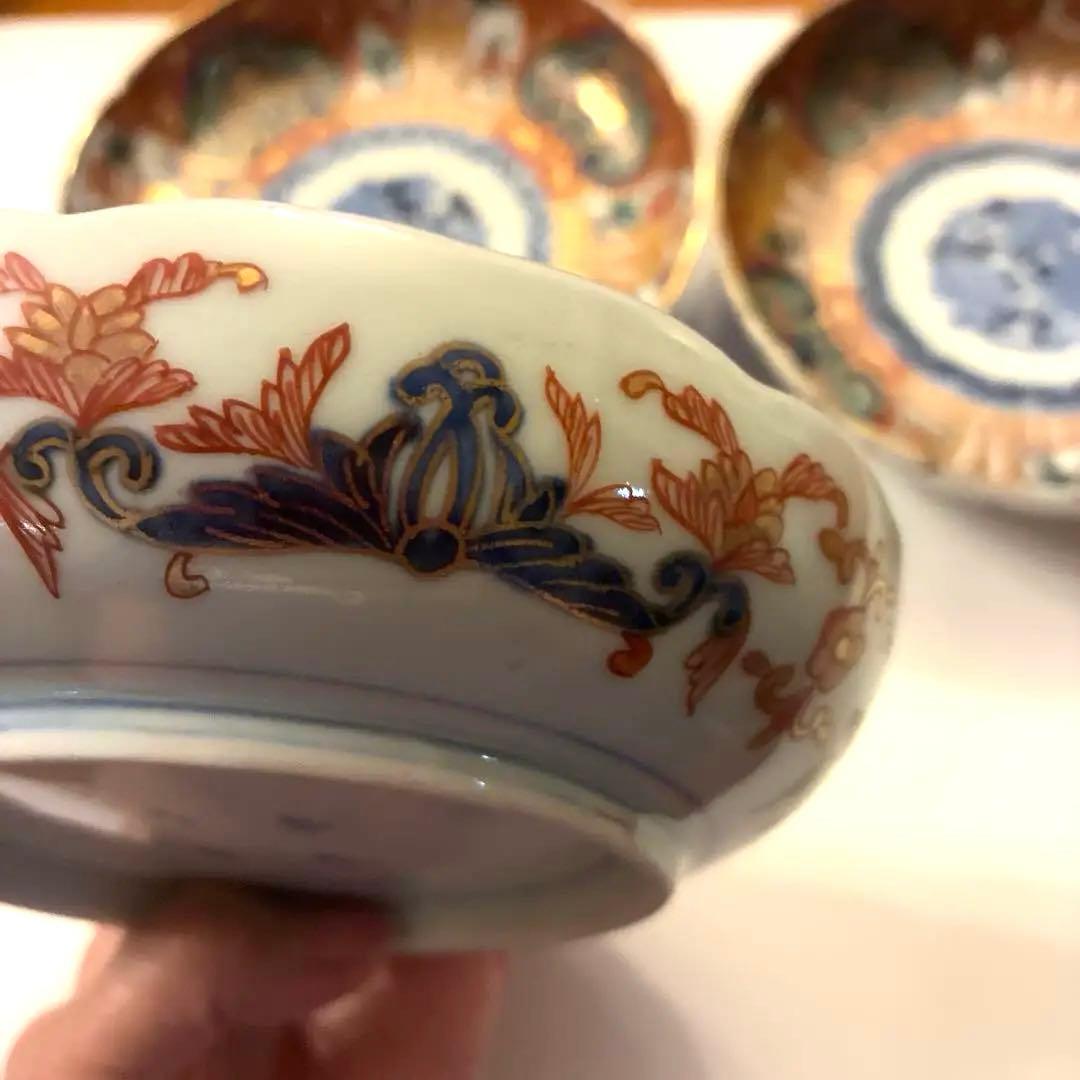 最終　古伊万里　色絵　なます皿　3枚
