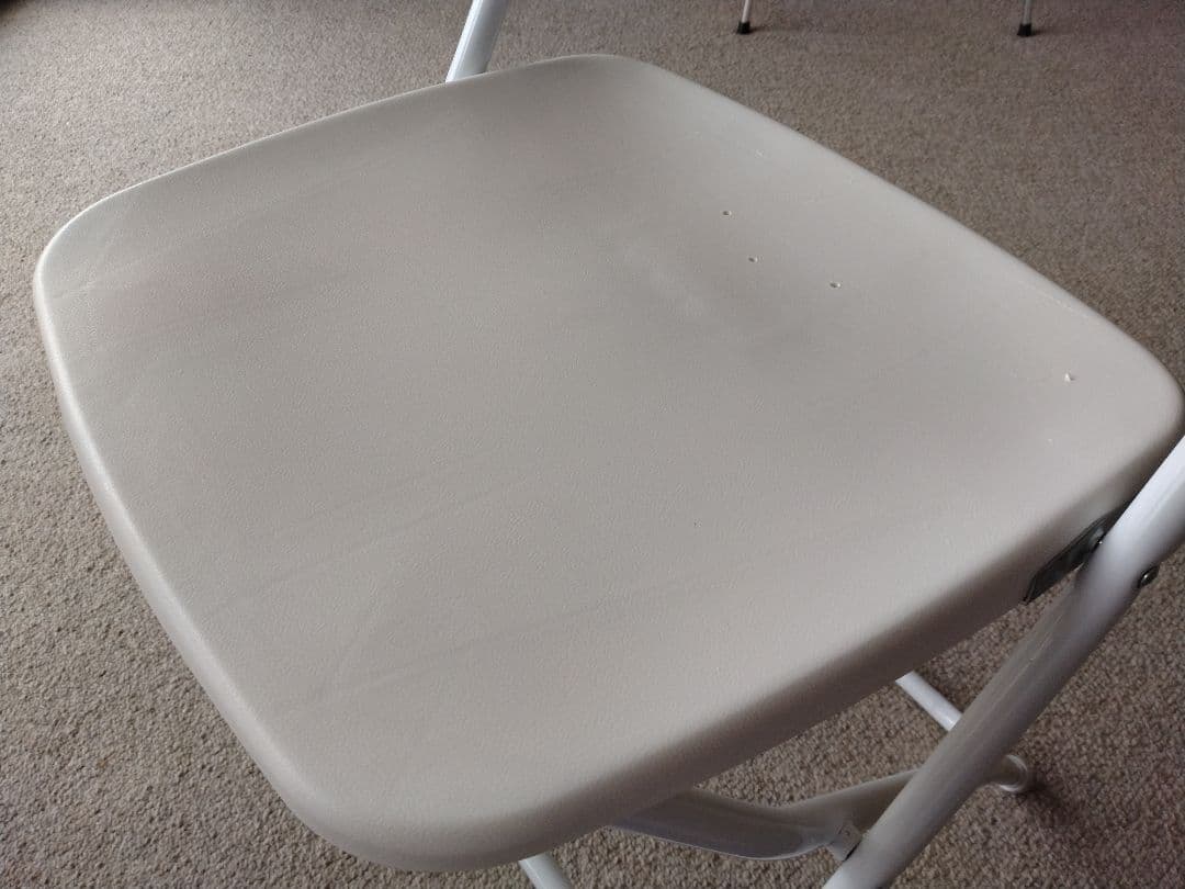 【良品】MUJI無印 スチールパイプテーブルと折りたたみチェア/机デスク椅子/白