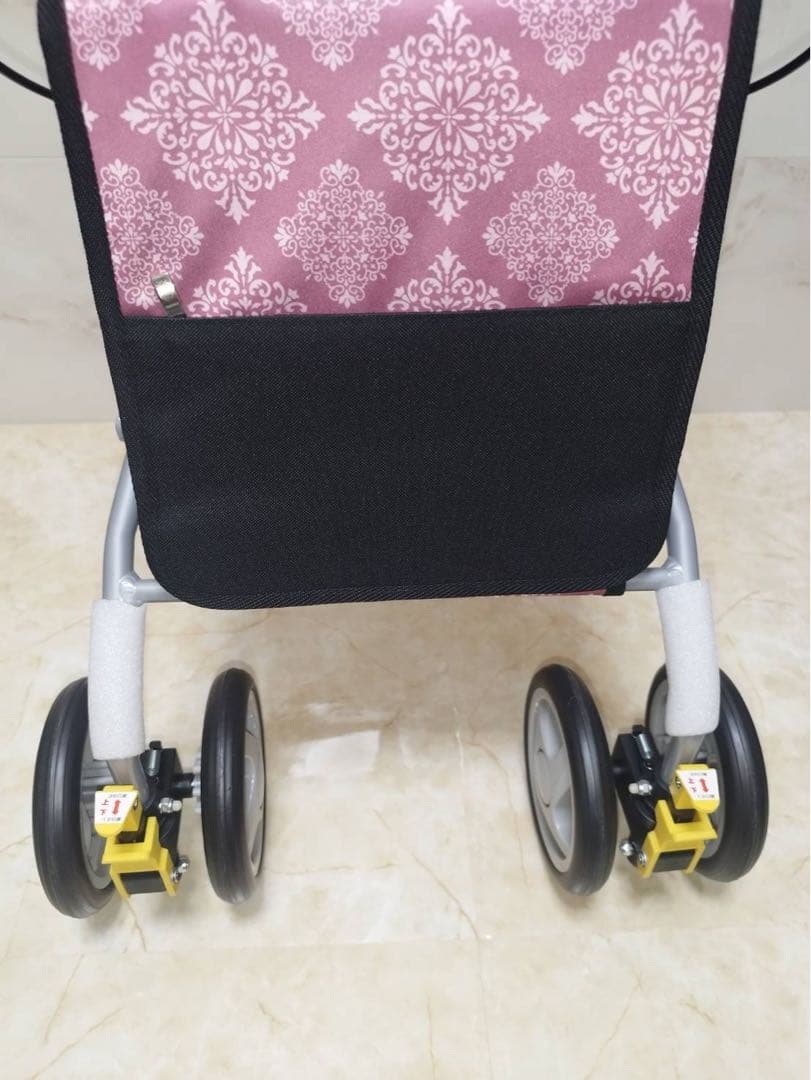 シンフォニーSPスリム　ピンク柄　歩行車シルバーカー