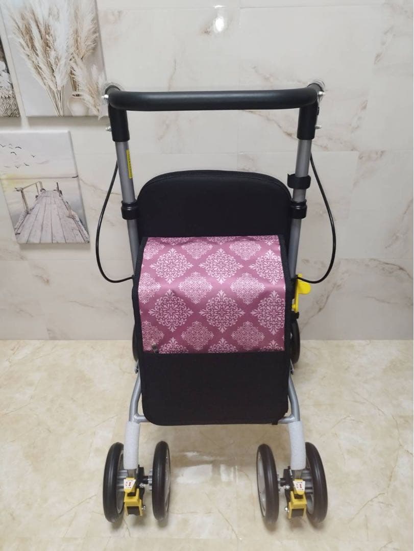 シンフォニーSPスリム　ピンク柄　歩行車シルバーカー