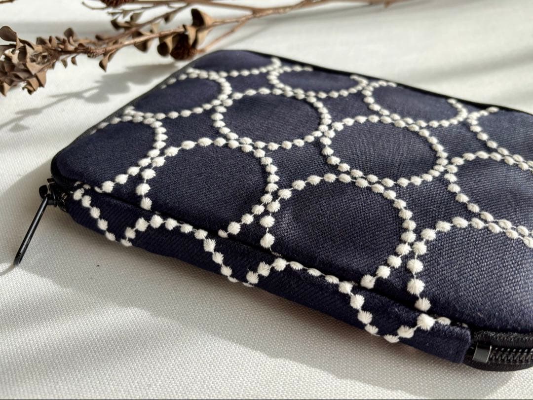 【マルチケース】ミナペルホネン タンバリン navy × white ネイビー