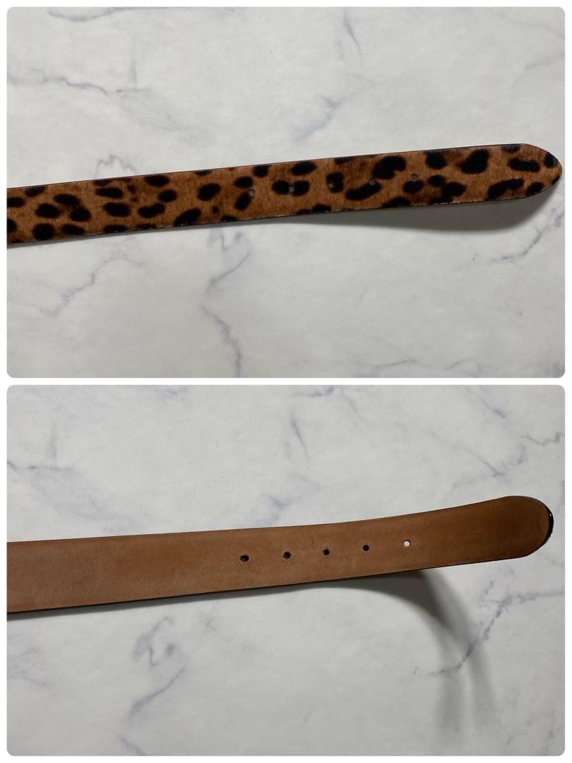 【美品】ドルチェアンドガッバーナ　ベルト　レオパード　プレート　台座　イタリア製