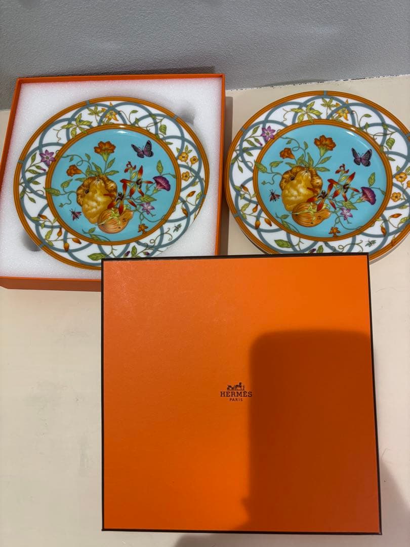 廃盤 希少エルメスシエスタアイランドプレート2枚組19cm