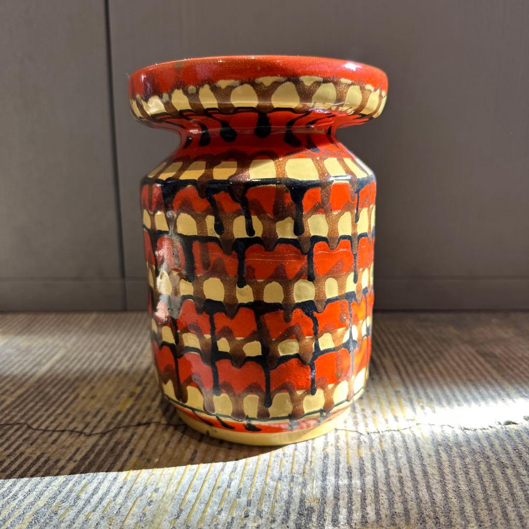 ❶70s ミッドセンチュリー フラワーベース 花瓶 ビンテージ FAT LAVA