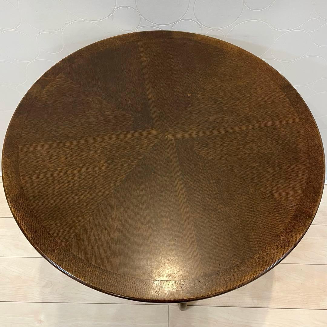 【アンティーク】丸型ハイテーブル ペデスタル脚 北欧風 円形カウンター ②