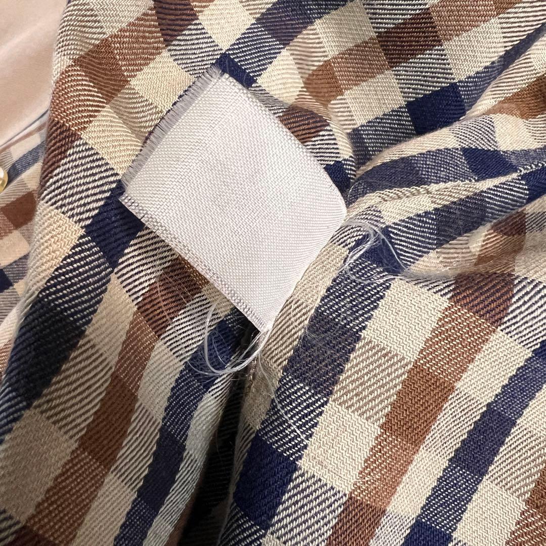 【美品】80s 英国製 アクアスキュータム ダブルトレンチコート 36S