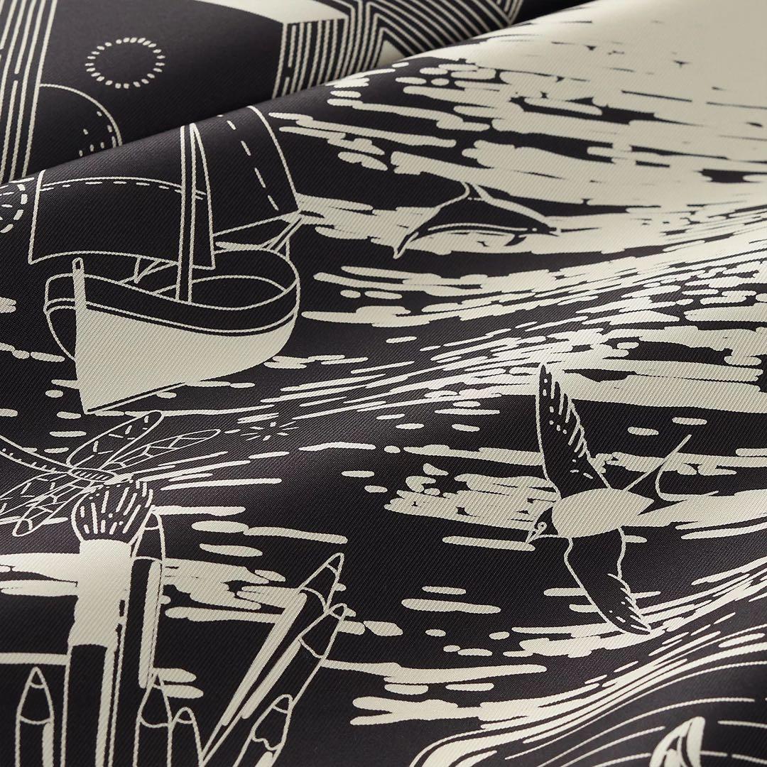 エルメス　カレ90 2026春夏　エスプリの旅立ち　黒