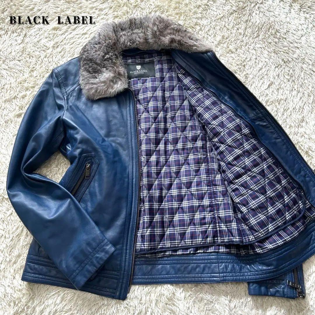 美品✨ブラックレーベルクレストブリッジ　ライダース　羊革　ファー　ライナー付