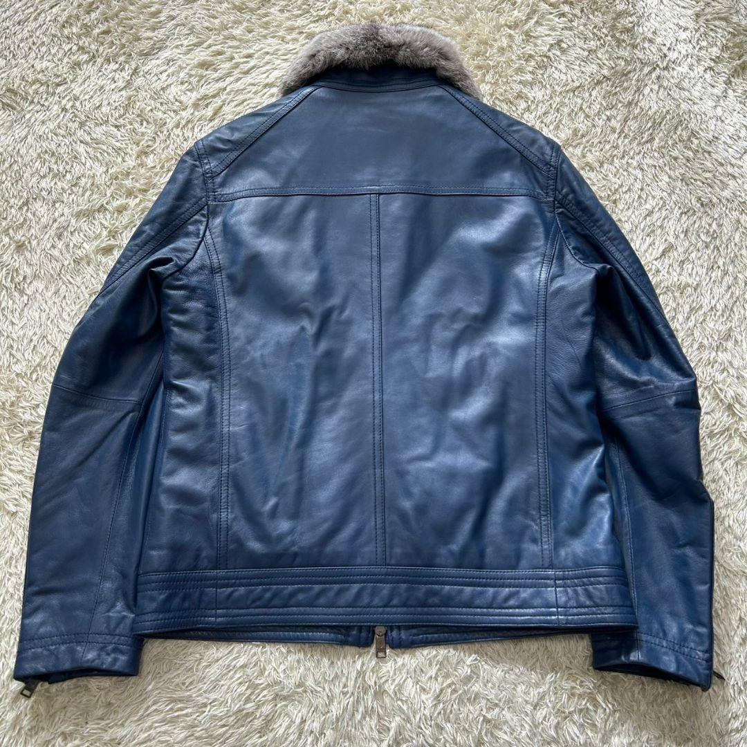 美品✨ブラックレーベルクレストブリッジ　ライダース　羊革　ファー　ライナー付