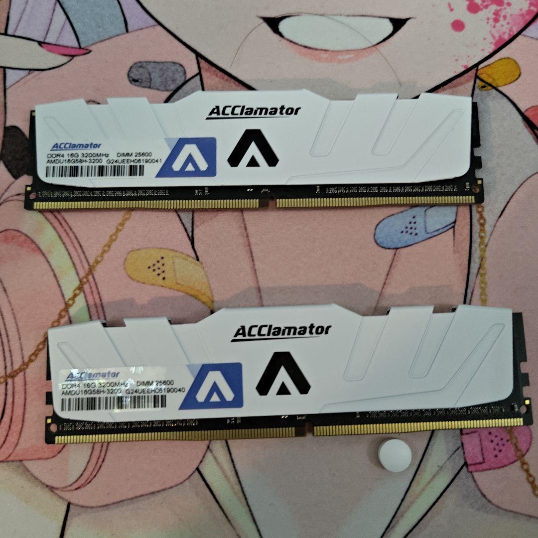 ACClamator DDR4 16GB 3200MHz メモリー 2枚