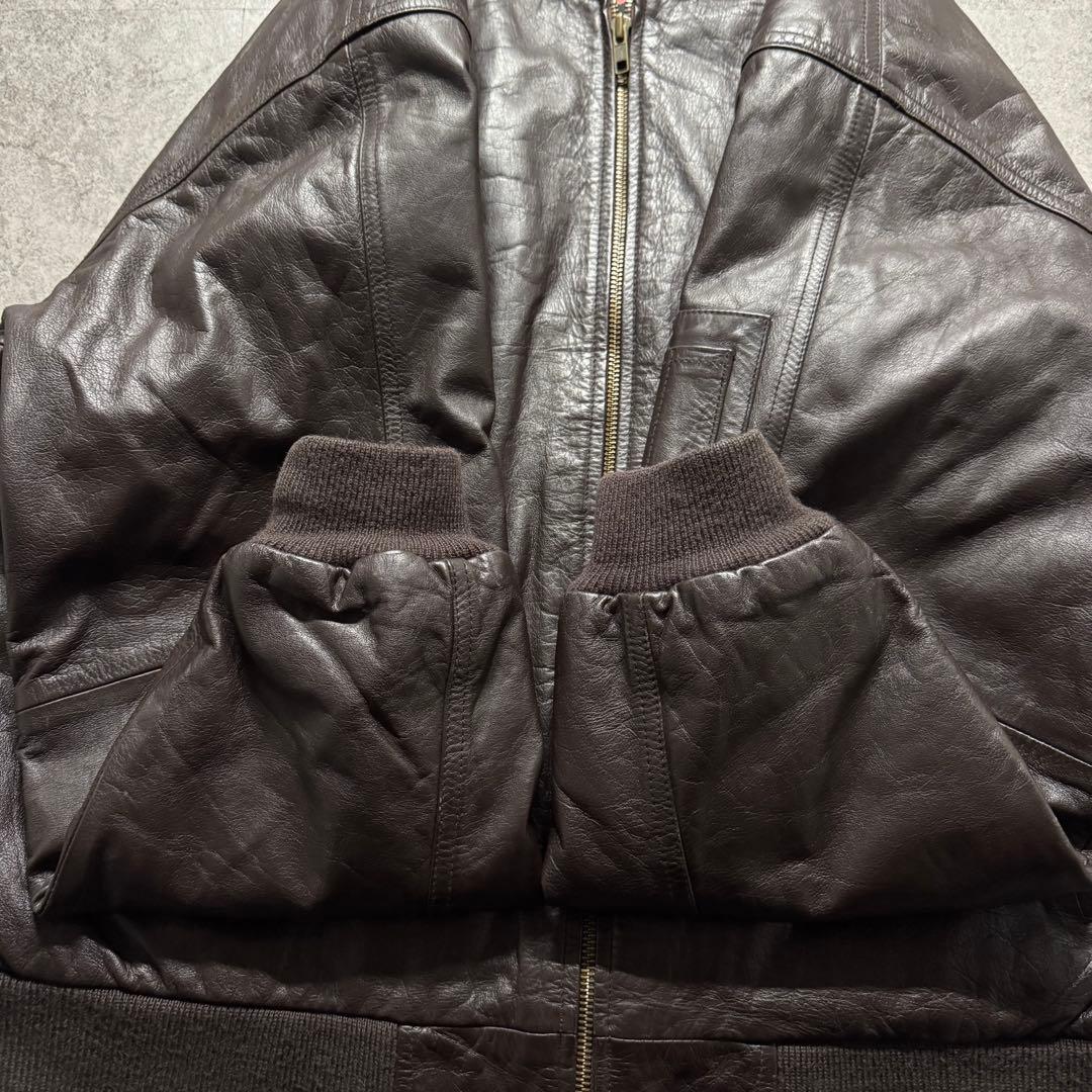 【90s vintage】フライトジャケット　ma-1 レザー　短丈　ボンバー