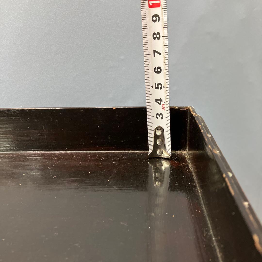 E-3 骨董 アンティーク 螺鈿細工 漆塗 五段重箱 風景人物図 天然木 時代物