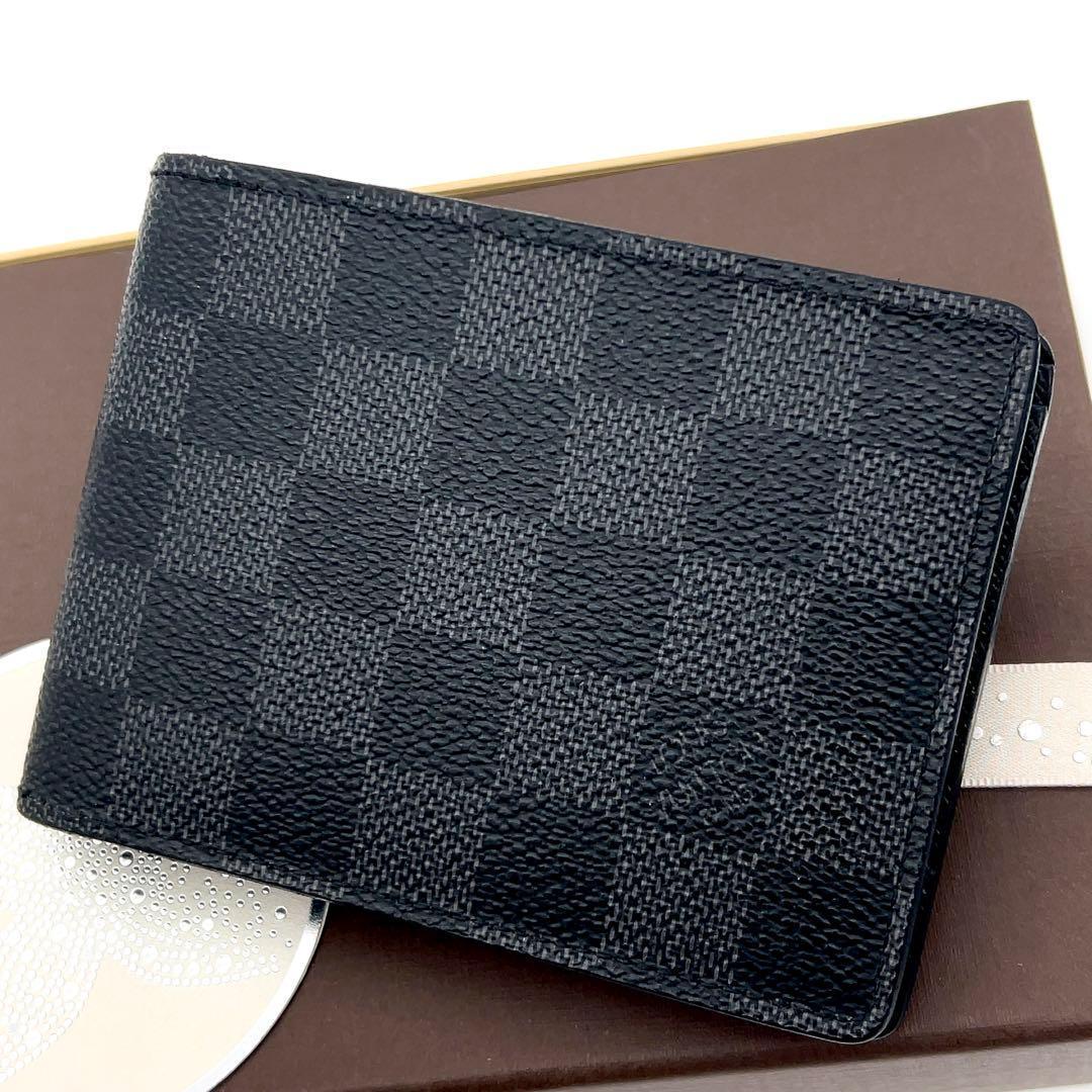 【超極美品】ルイヴィトン 二つ折り財布 ダミエグラフィット ミュルティプル