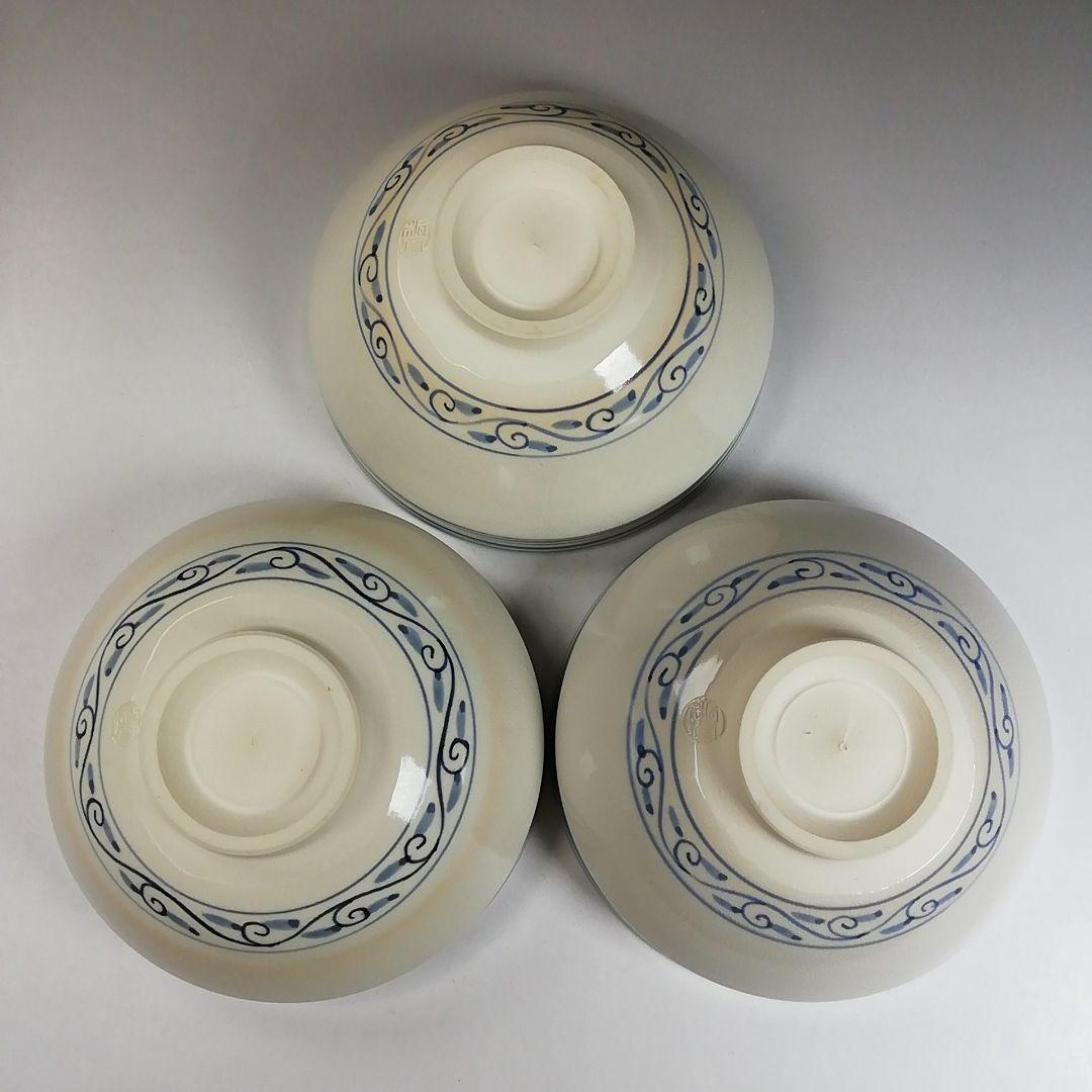 Ｗ１３６　数茶碗　十客『安南仁清写独楽筋紋』『手塚桐鳳 造』　共箱　茶道具