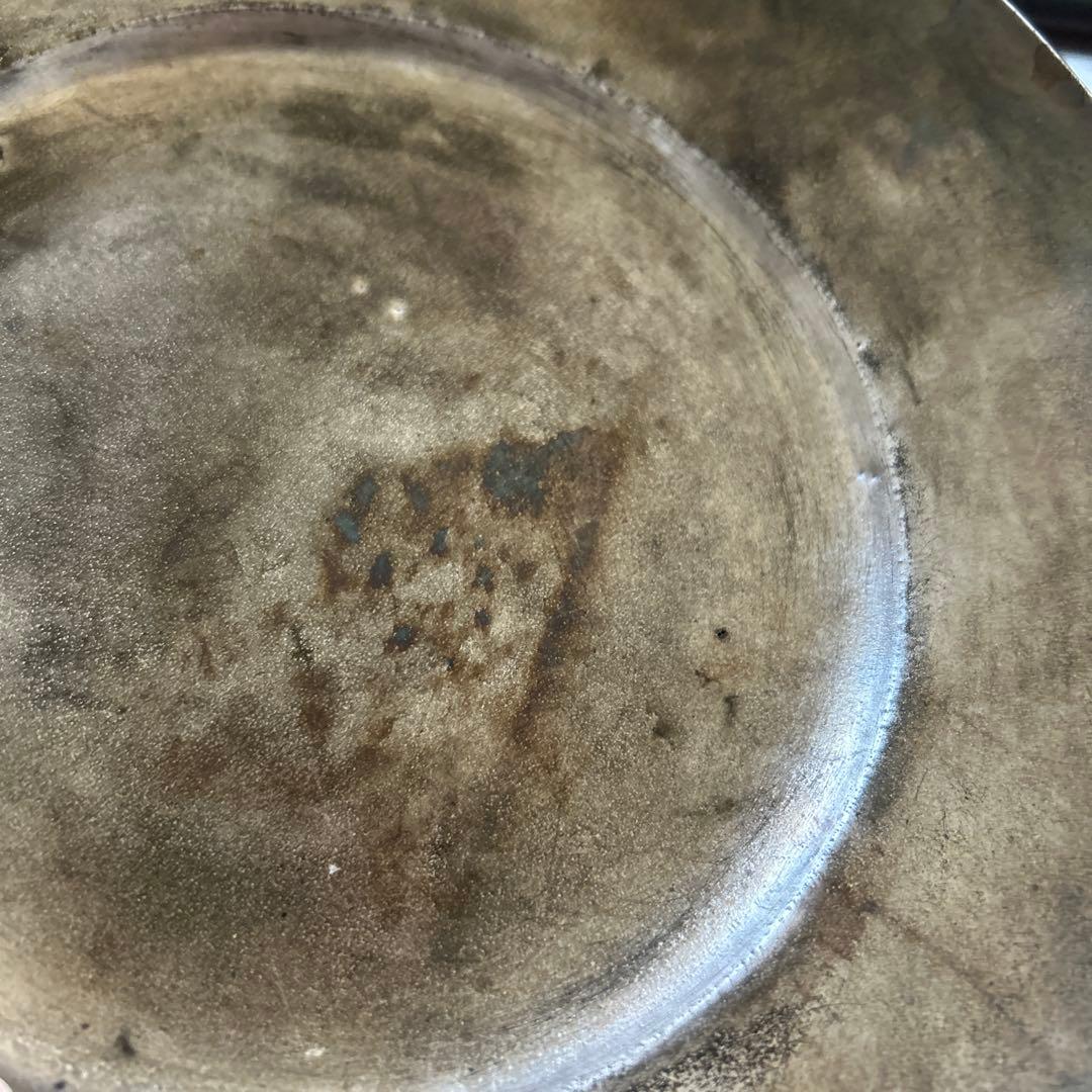 安藤雅信、銀彩、リム皿、2枚セット