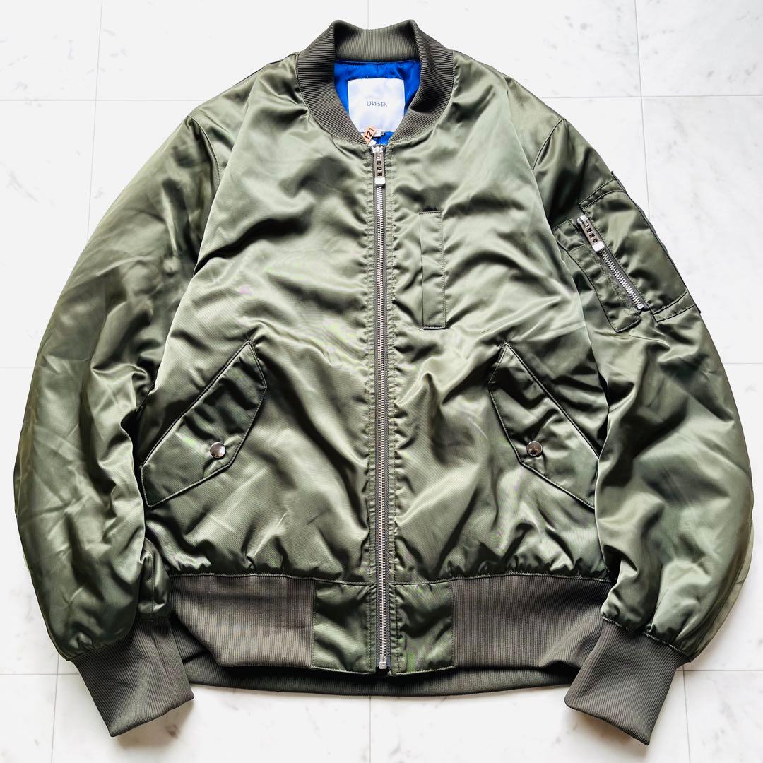 美品 UN3D. アンスリード MA-1 ブルゾン 中綿入り カーキ 36