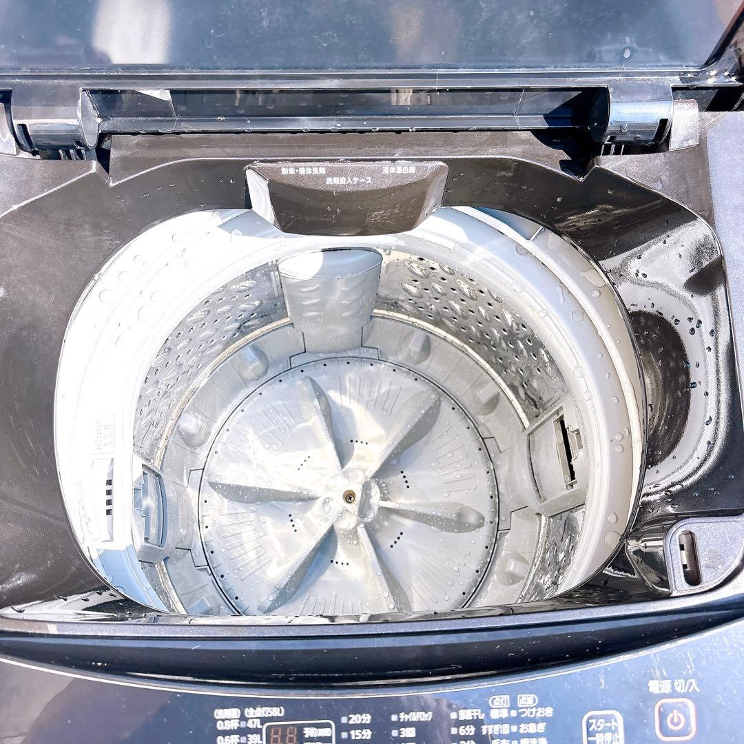 アイリスオーヤマ IAW-T803BL 全自動洗濯機 8kg 2021年製 黒