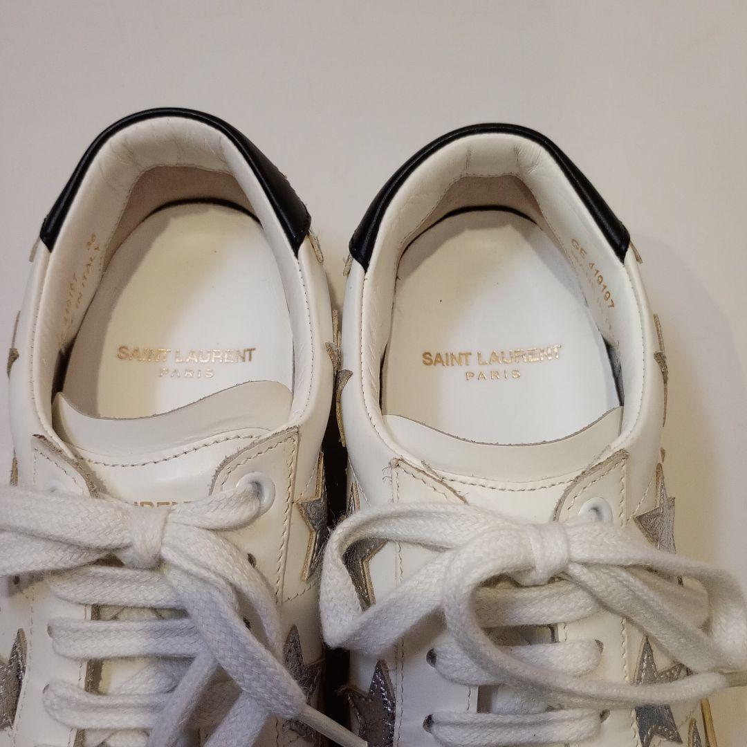 【美品】サンローラン　スニーカー　ローカット　ホワイトレザー　星　419197