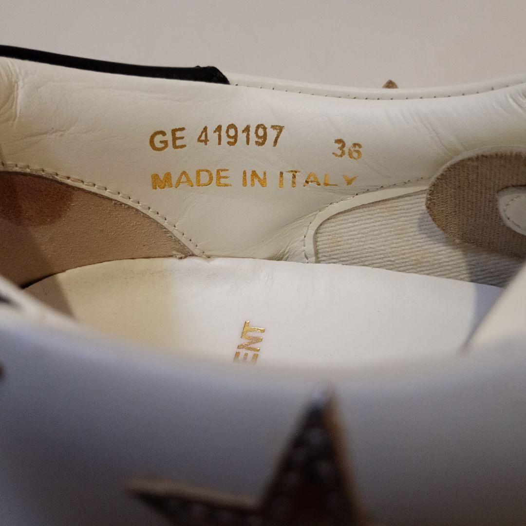 【美品】サンローラン　スニーカー　ローカット　ホワイトレザー　星　419197