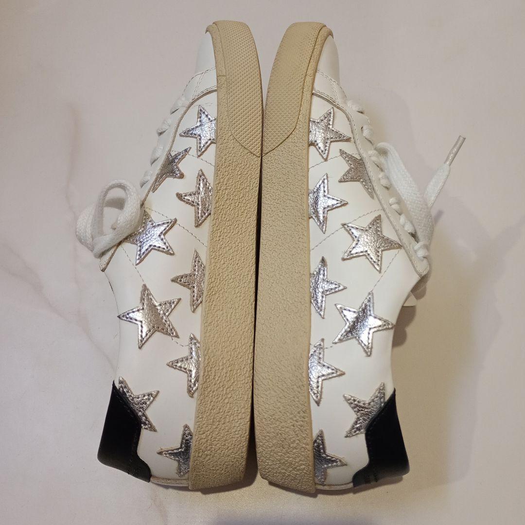 【美品】サンローラン　スニーカー　ローカット　ホワイトレザー　星　419197