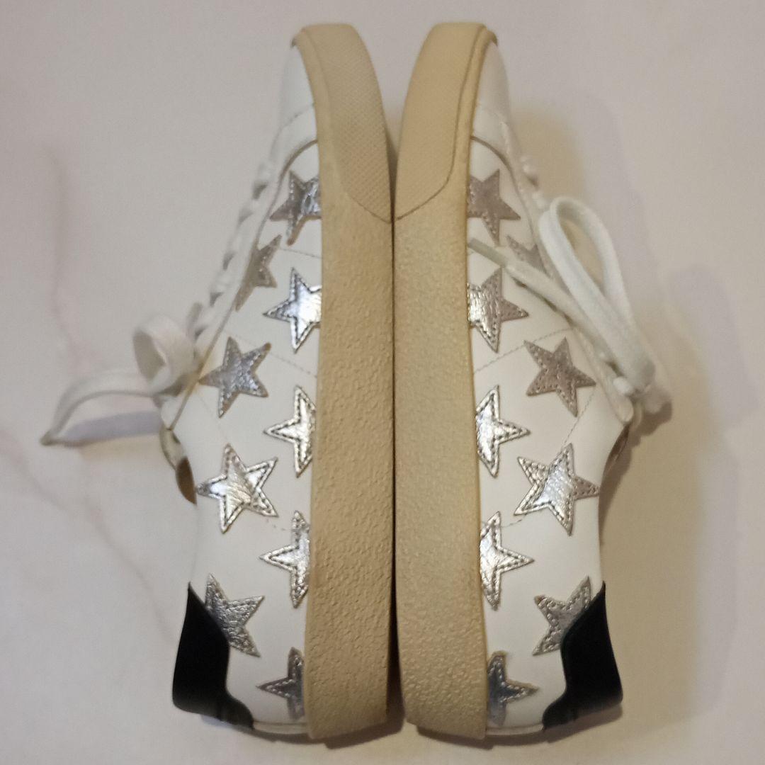 【美品】サンローラン　スニーカー　ローカット　ホワイトレザー　星　419197