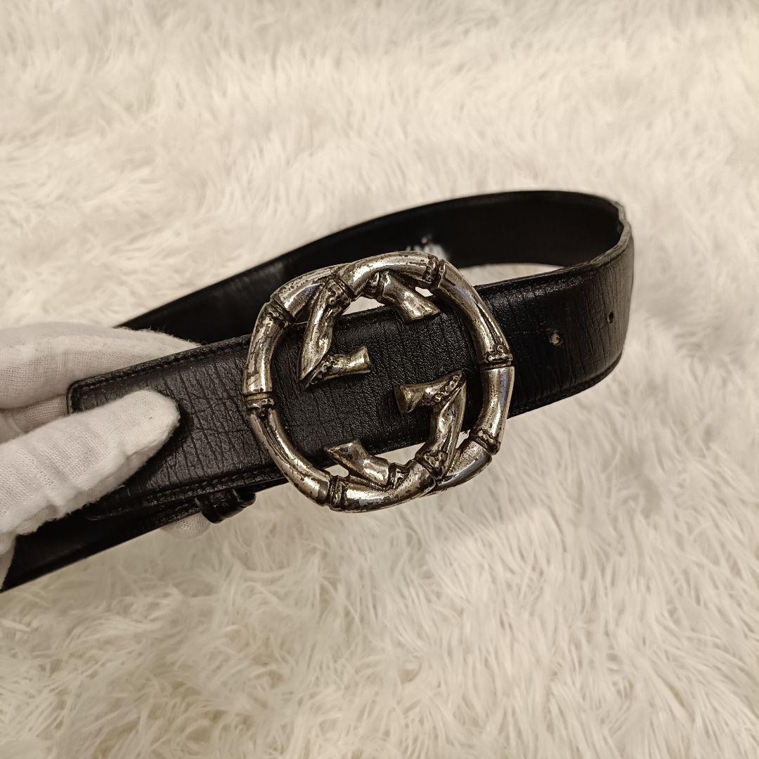 ₩*様 GUCCI✨ GG バンブー　バックル ブラック　ベルト　85cm