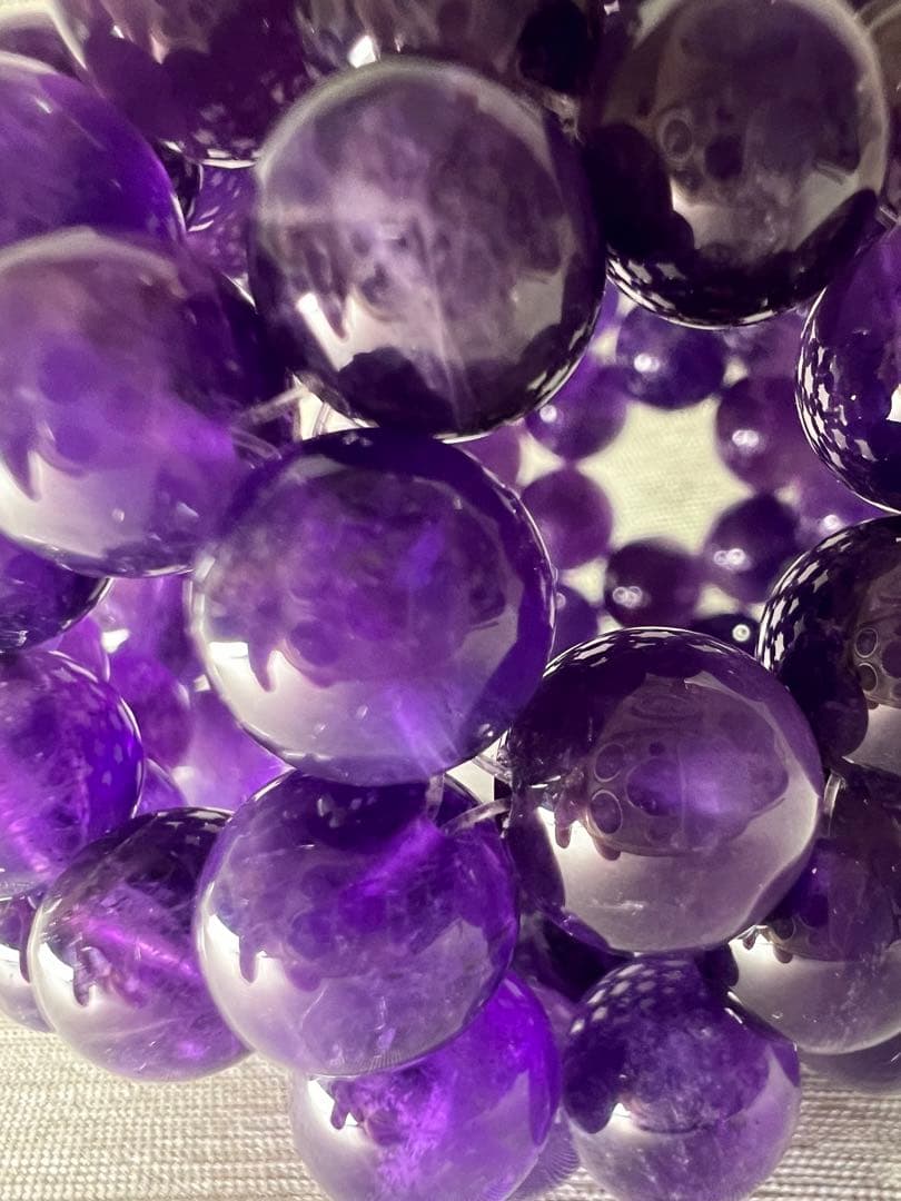 ⑮神聖幾何学フラーレン★特大10mm62倍❣️アメジスト★カード付