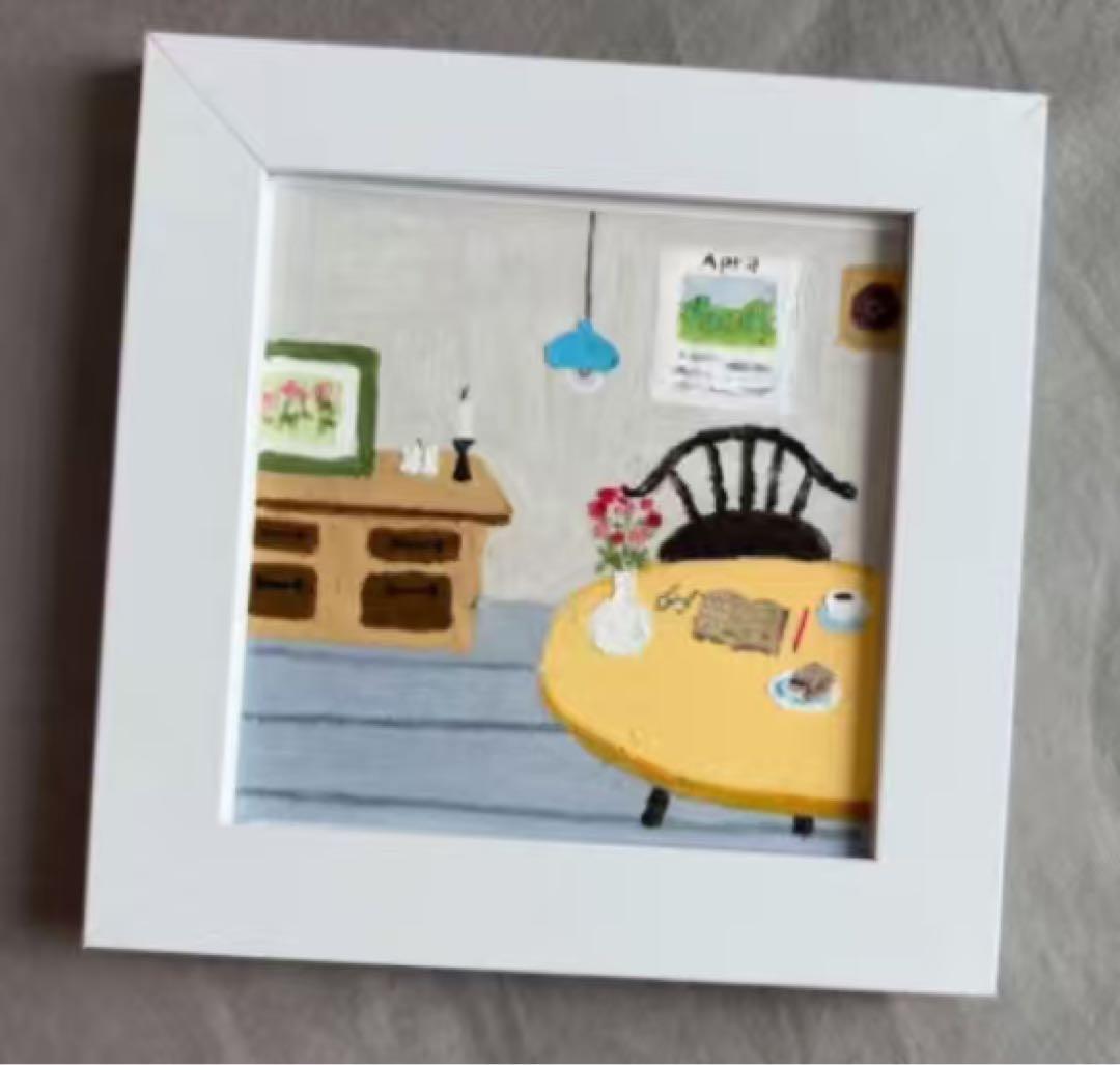 手描きインテリアアート 室内風景d;