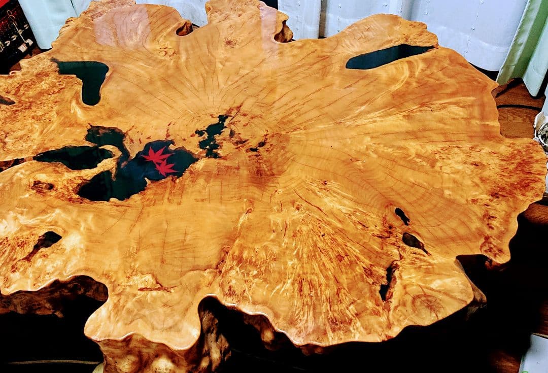 もみじ一枚板座卓テーブル