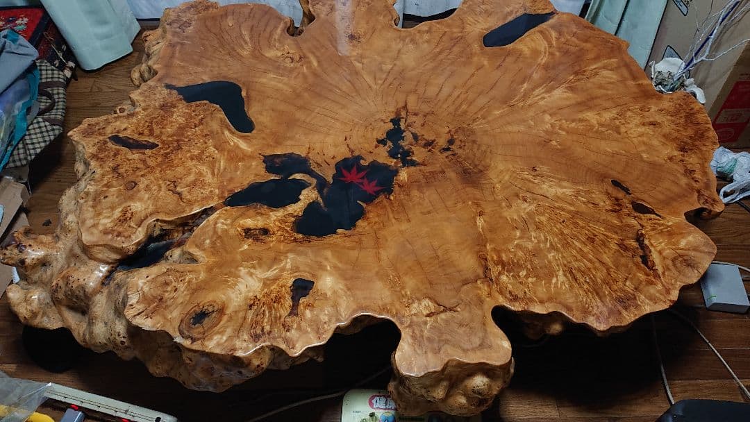 もみじ一枚板座卓テーブル