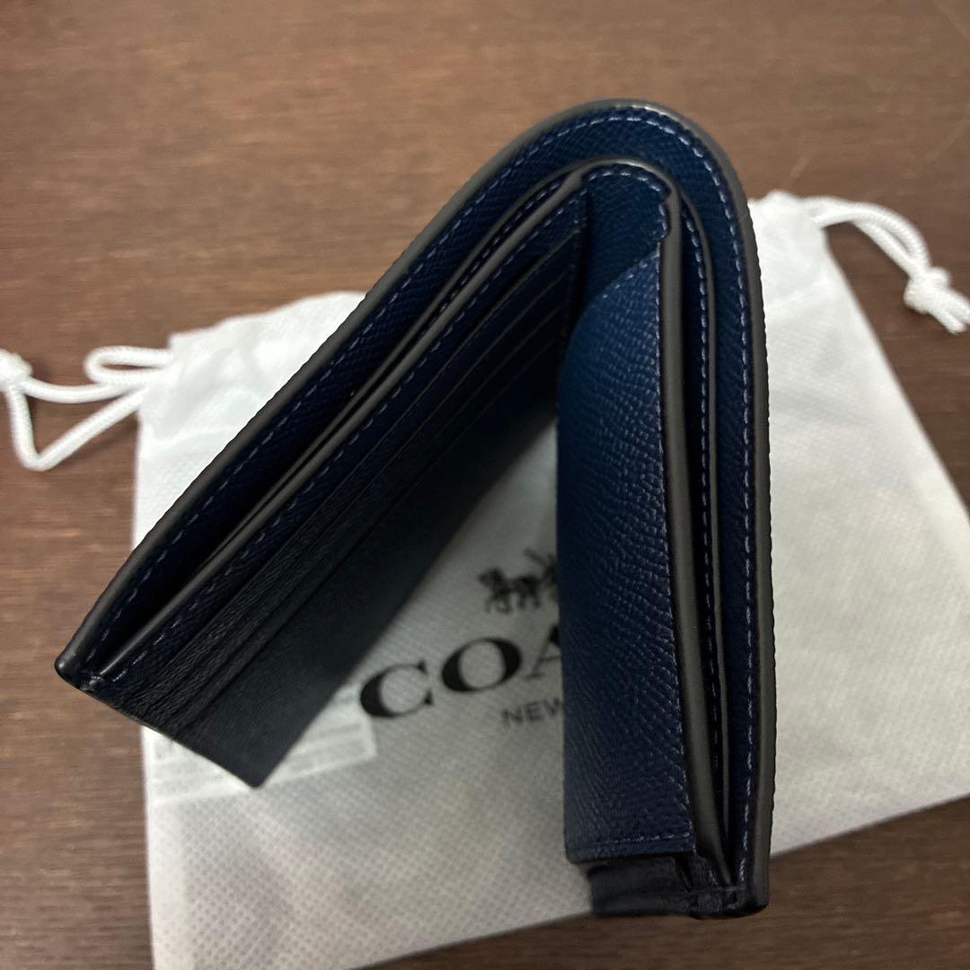 COACH コーチ　CU371　クロスグレインレザー　二つ折り財布　未使用品