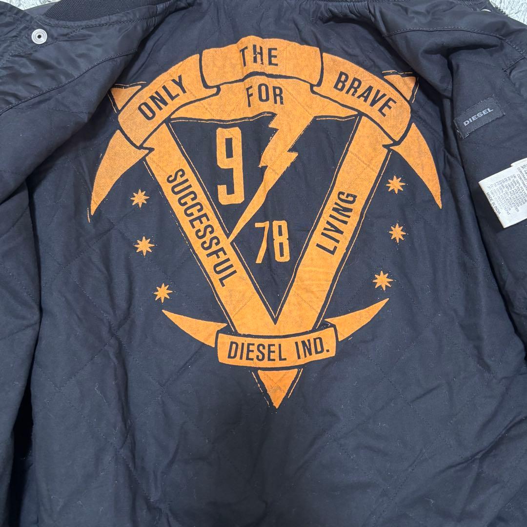 ディーゼル　DIESEL MA-1 切替ボンバージャケット 革　ブラック　S