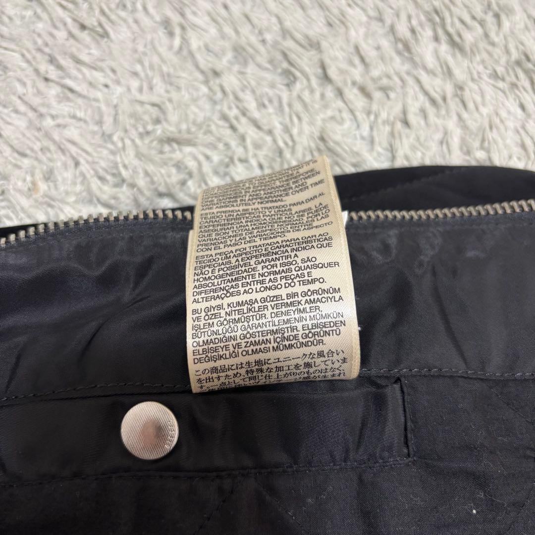 ディーゼル　DIESEL MA-1 切替ボンバージャケット 革　ブラック　S