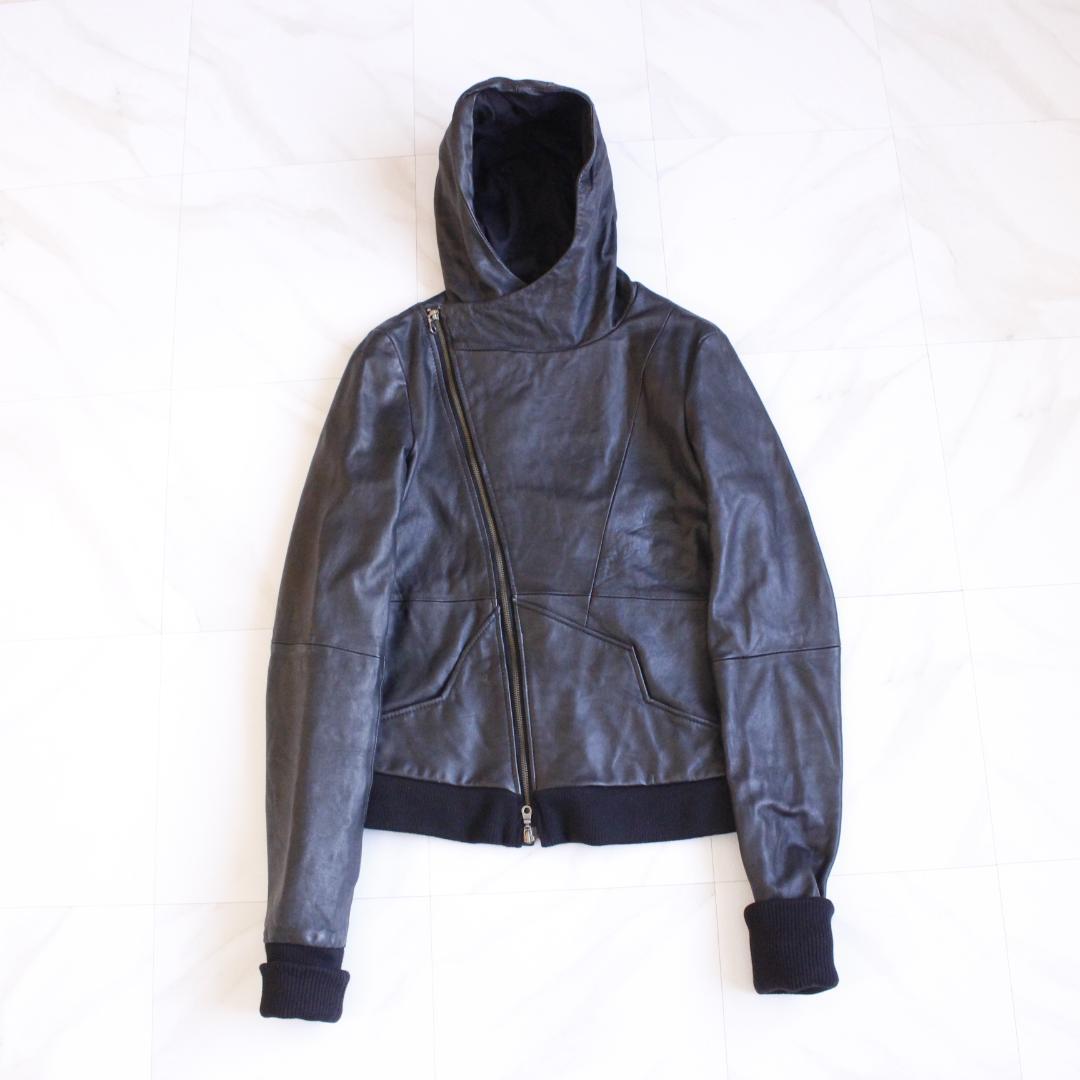 GGD Y2K フーディーラムレザー 短丈ジャケット Lサイズ ブラック