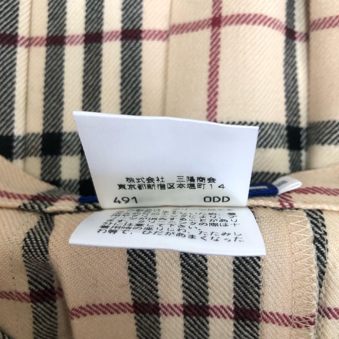 BURBERRY ウール ラップ プリーツ ひざ丈 スカート 38 ベージュ