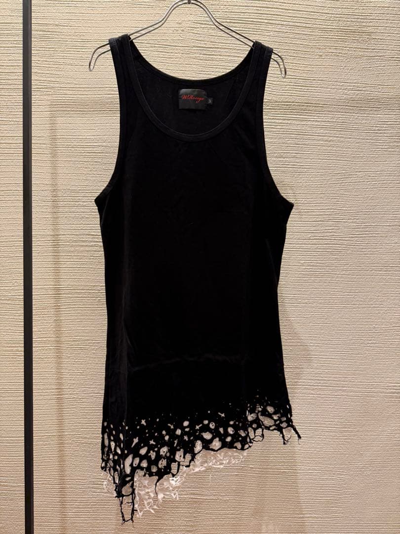 トップス 00s japanese label grunge tank top boro