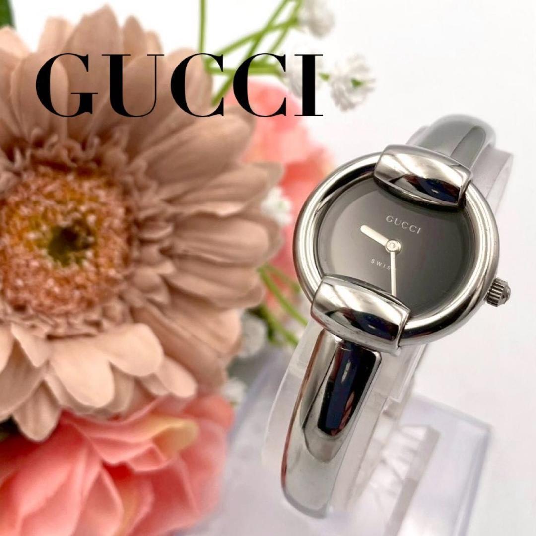 406 美品 新品電池 グッチ 1400L 腕時計 クォーツ バングルウォッチ