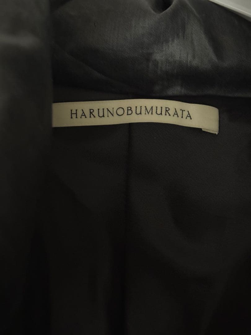 HARUNOBUMURATA ロングダウンジャケット ブラック深グリーン