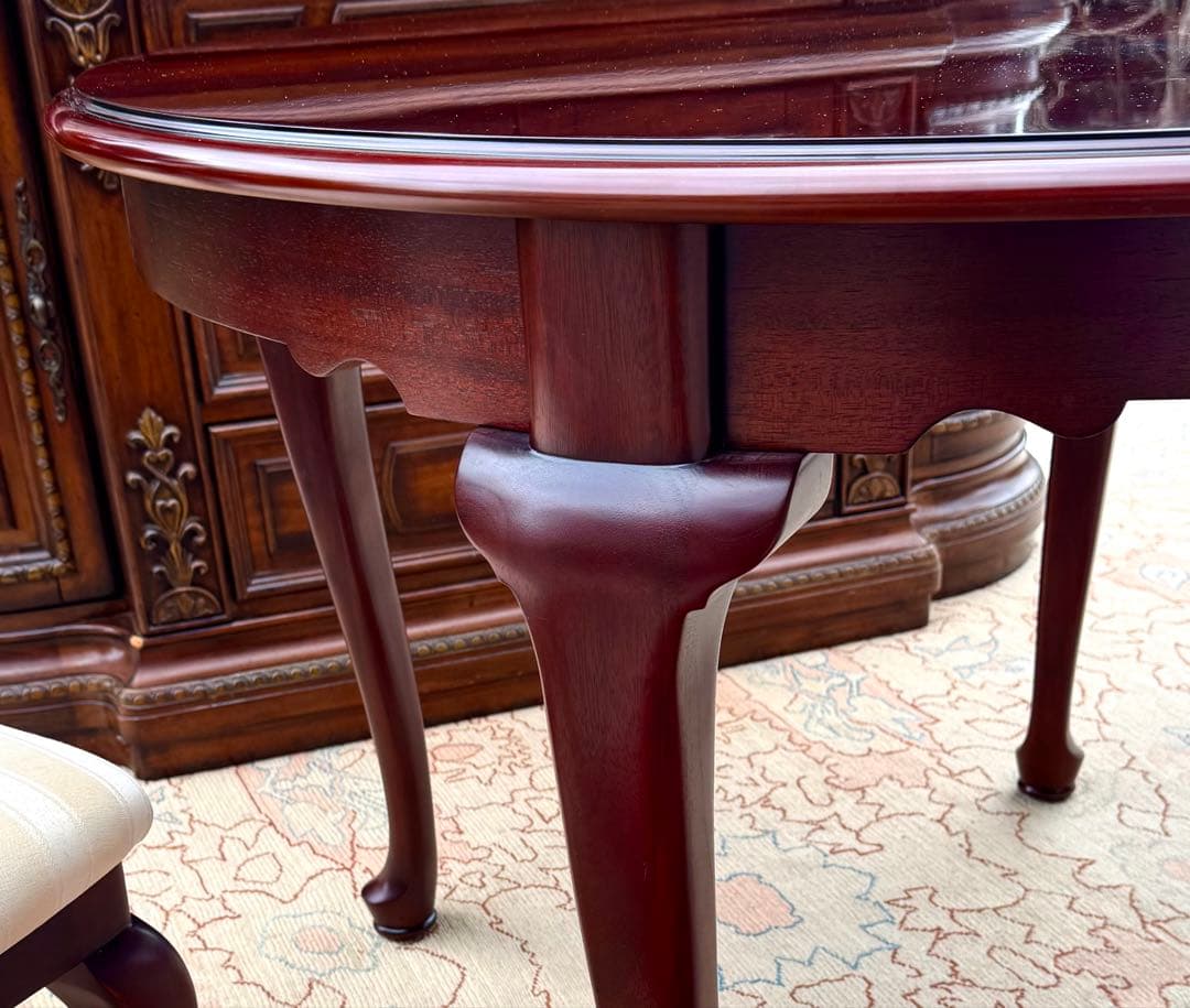 IDC大塚家具 クイーンアン様式 マホガニーダイニングテーブル