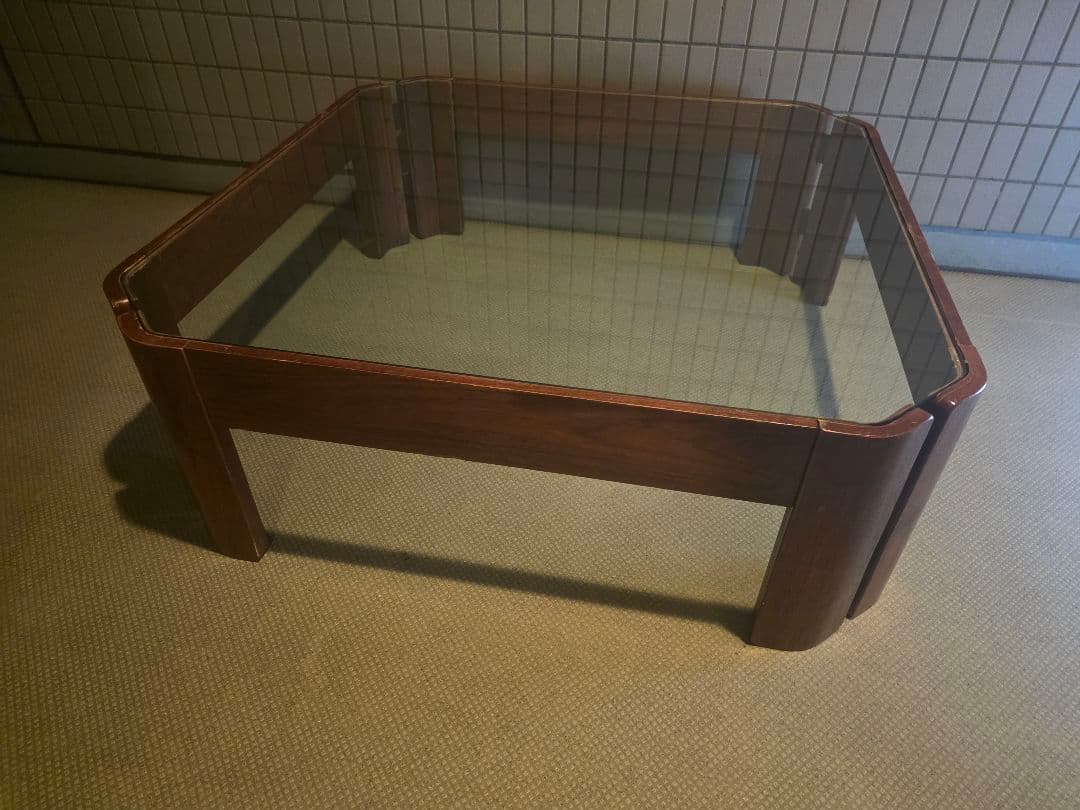 木製ガラスセンターテーブル