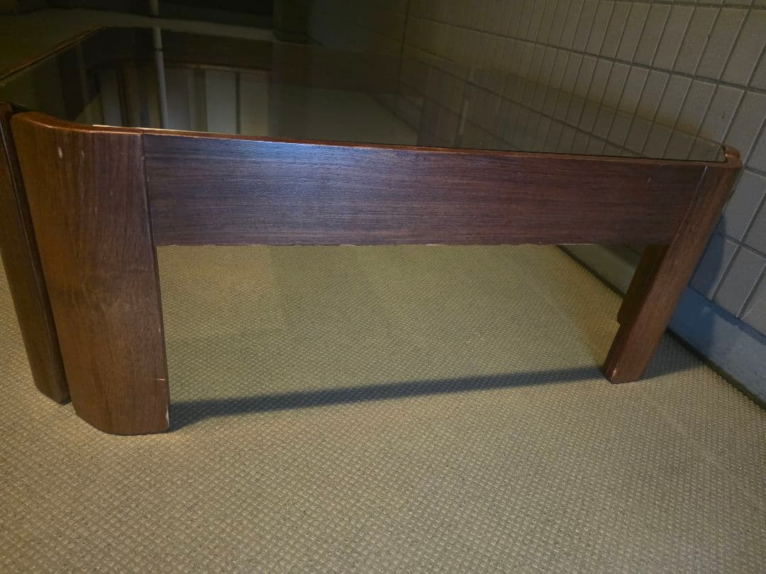 木製ガラスセンターテーブル