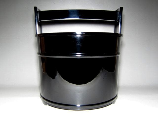 千家十職 中村宗哲 真塗手桶水指 裏千家十四代 淡々斎花押　　　　　v167