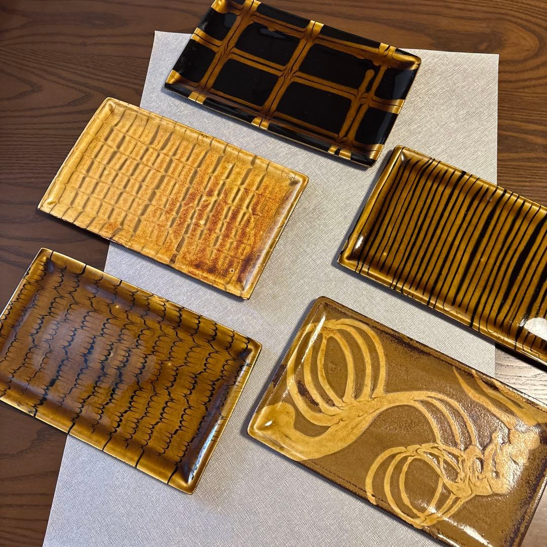 Ｋ*o様 スリップウェア　角皿　５枚セット