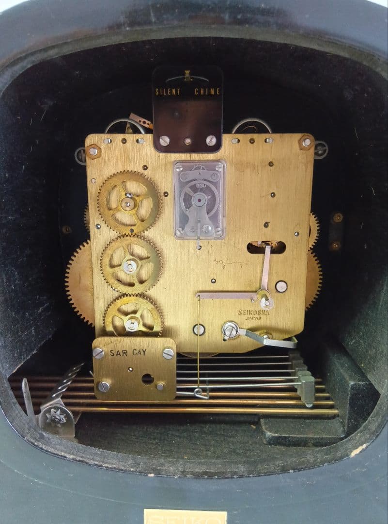 SEIKO セイコー　ゼンマイ式置時計　アンティーク 昭和レトロ　ボンボン時計