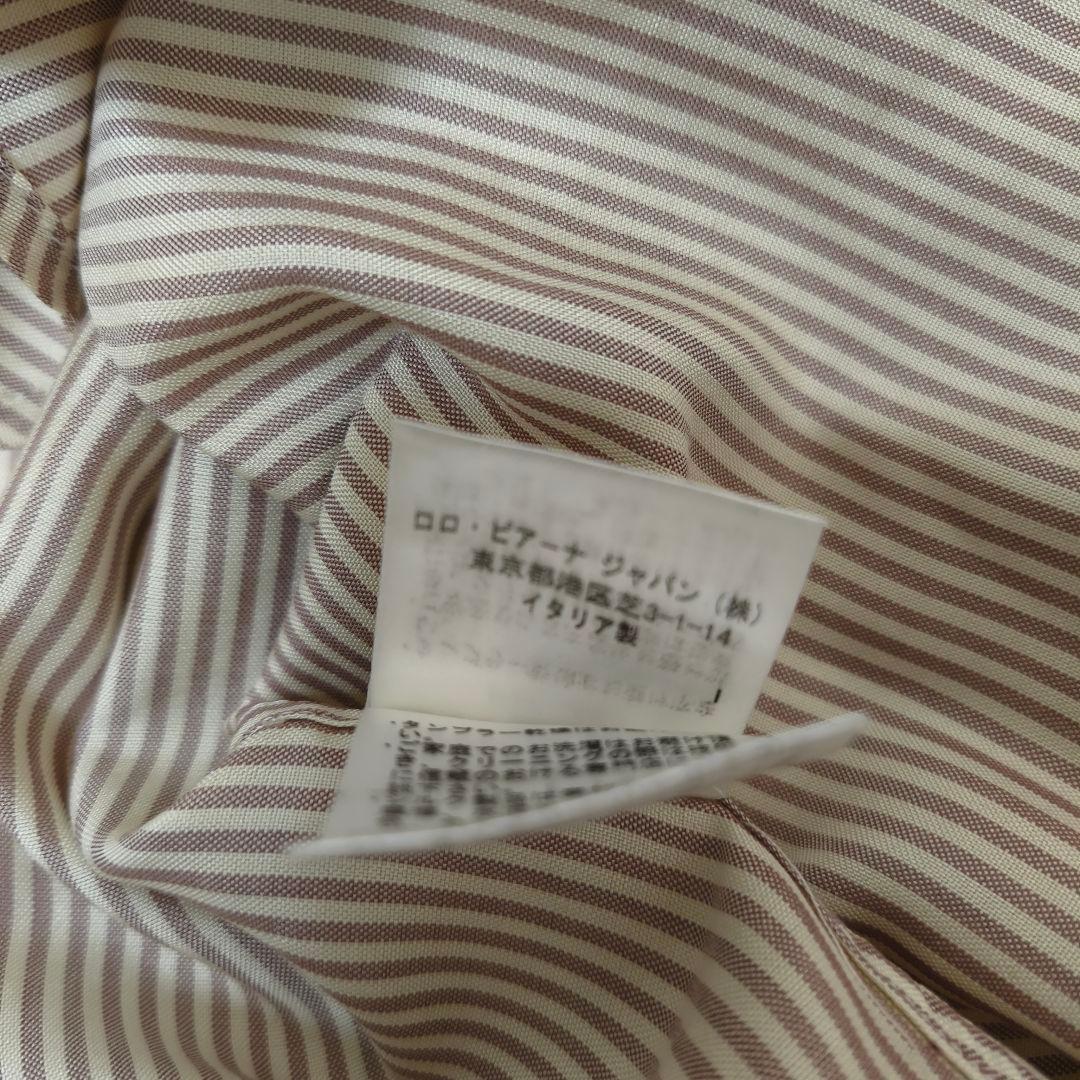 美品✨ロロピアーナ シルク100% ストライプシャツ ベージュ M