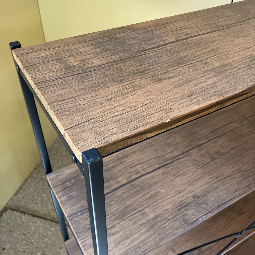 Salut!　サリュ オールドアイアンラックワイド4段シェルフ　ディスプレイ棚