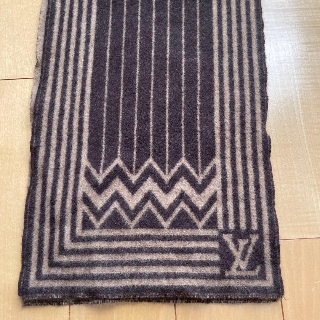 Louis Vuitton ストライプ マフラー ブラウン/ベージュ