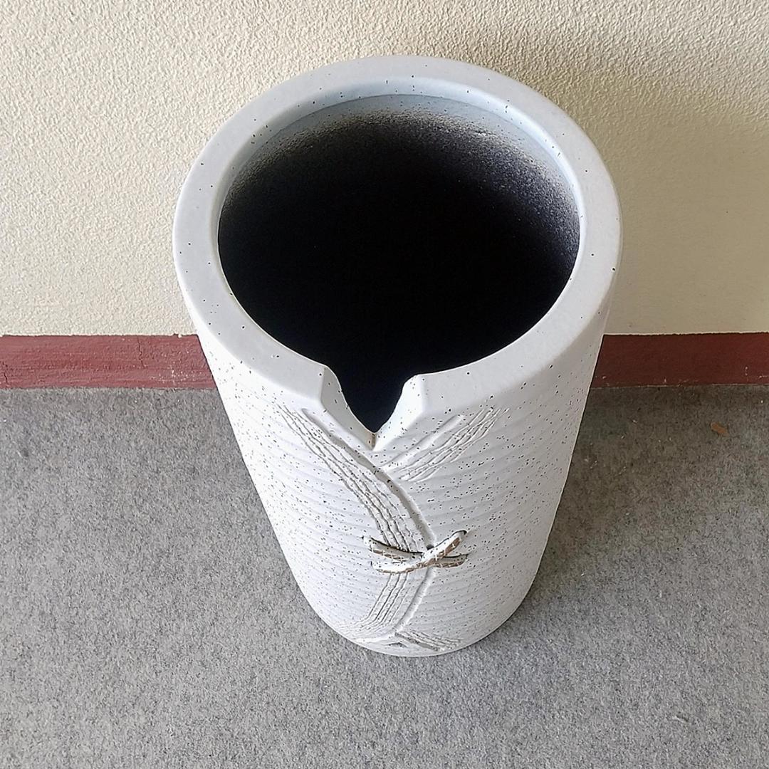 陶器傘立て　結び傘立　信楽焼　ヤマタツ陶業　TK-720　おしゃれ　ホワイト